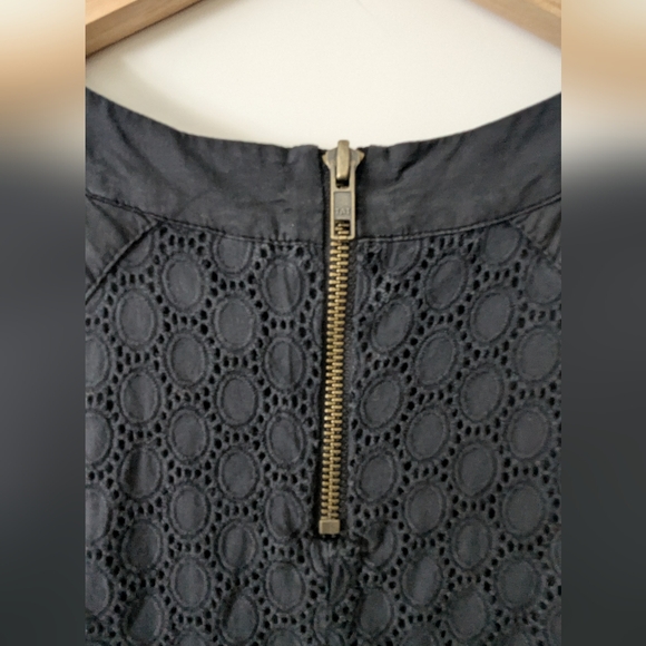 Last Call ⭐Anthropologie Girls From Savoy Molina Black White Eyelet Shift Dress - Picture 10 of 16